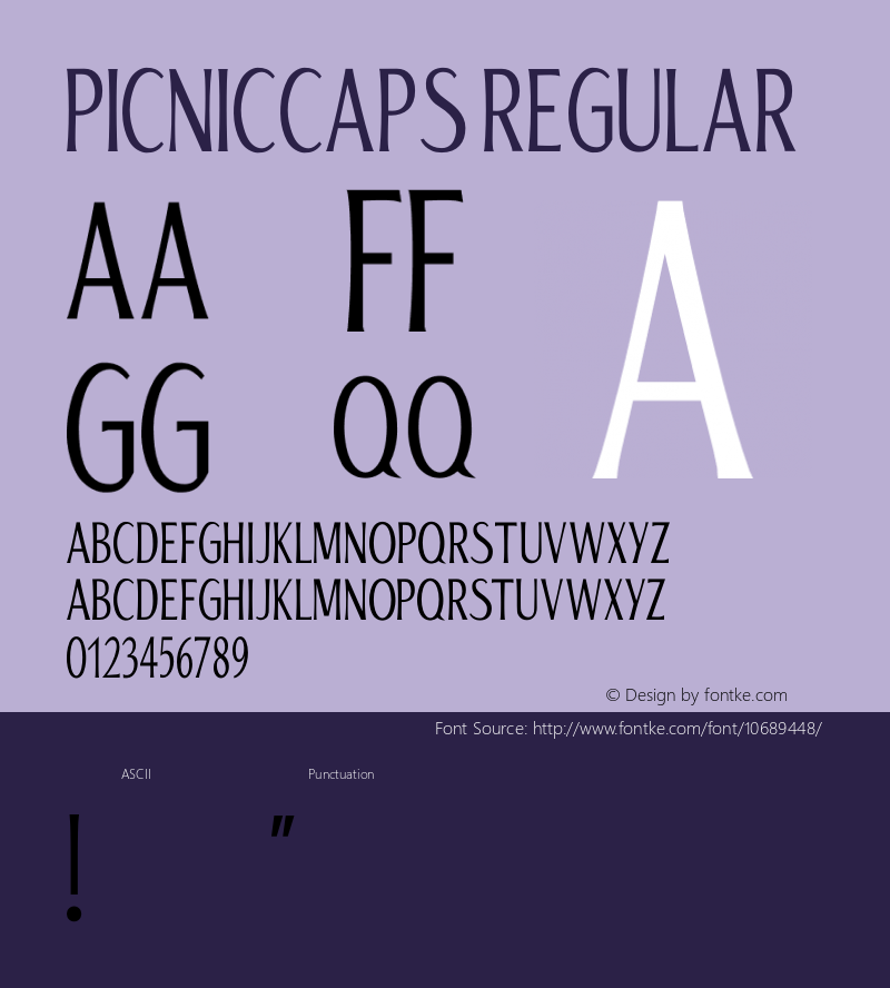 PicnicCaps Regular Version 1.0 Font Sample