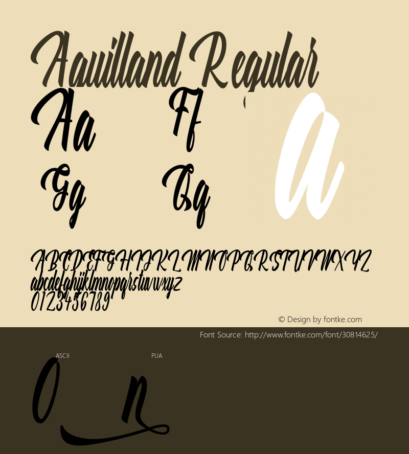 Aquilland Version 1.000 Font Sample