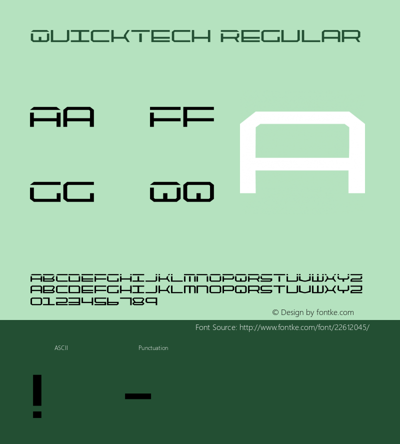 QuickTech 1 Font Sample