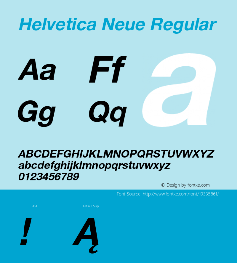 Helvetica Neue Regular 001.000 Font Sample