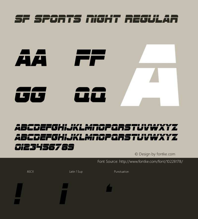 SF Sports Night Regular 1.0 Font Sample