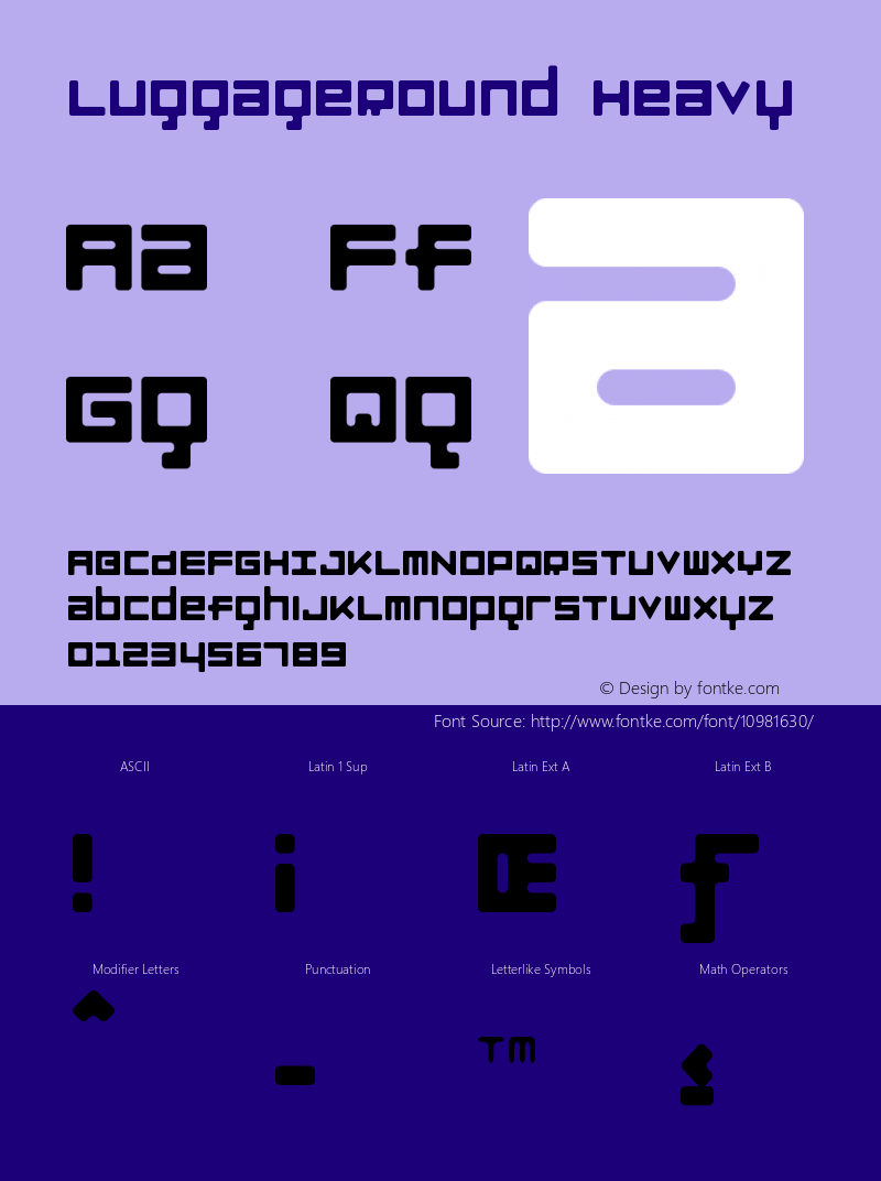LuggageRound Heavy Version 001.000 Font Sample