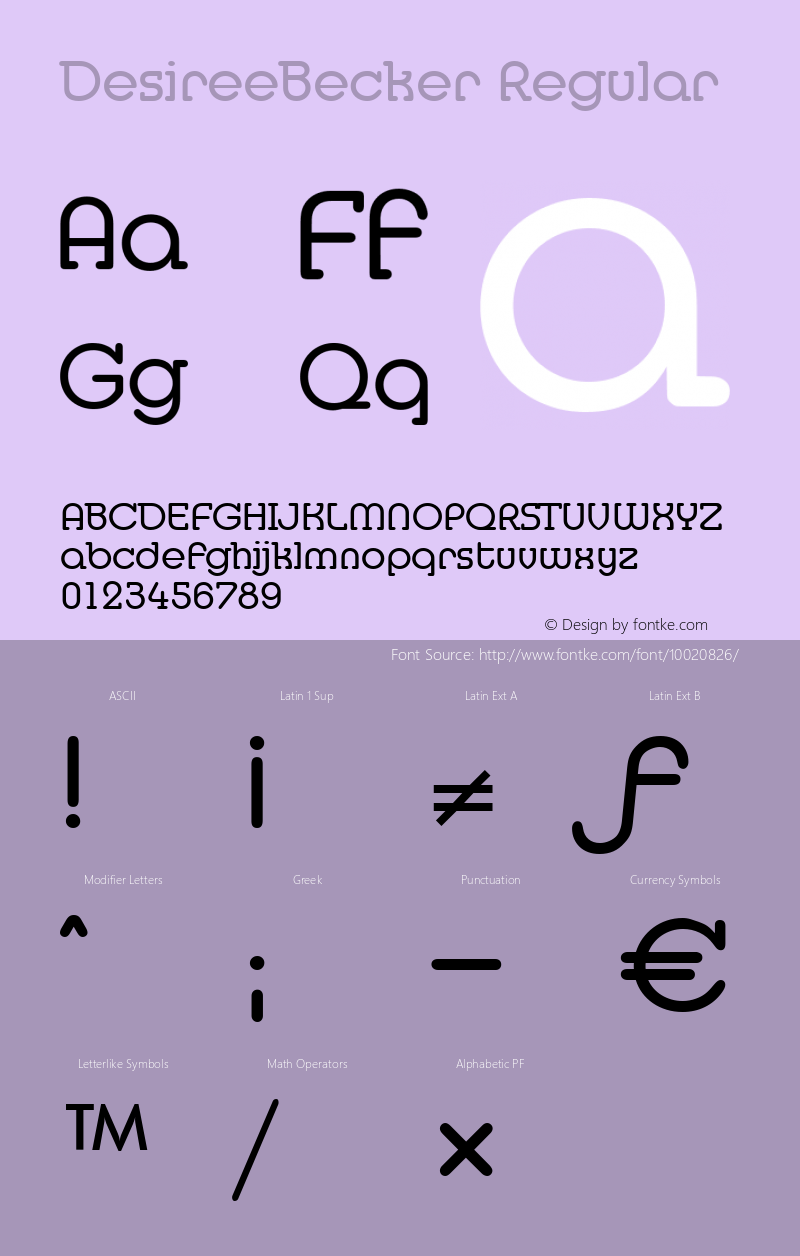 DesireeBecker Regular 001.000 Font Sample