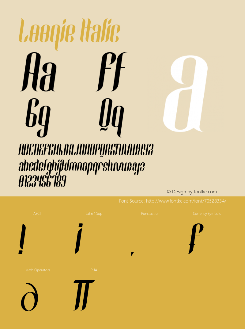 Looqie Italic Version 1.00;July 21, 2020;FontCreator 12.0.0.2546 64-bit Font Sample