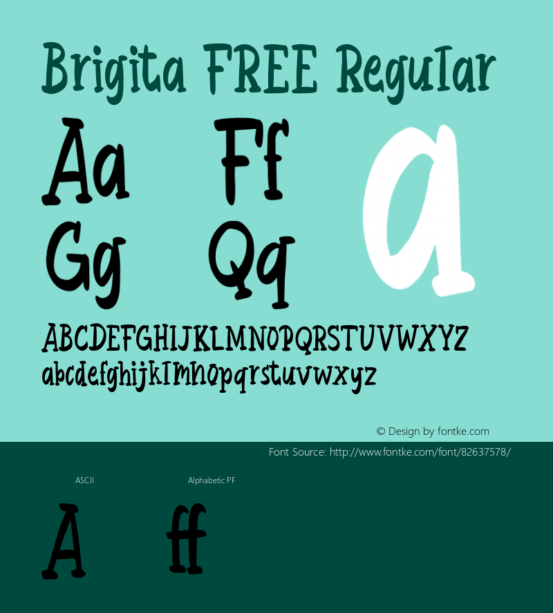 BrigitaFREE Version 1.000 Font Sample