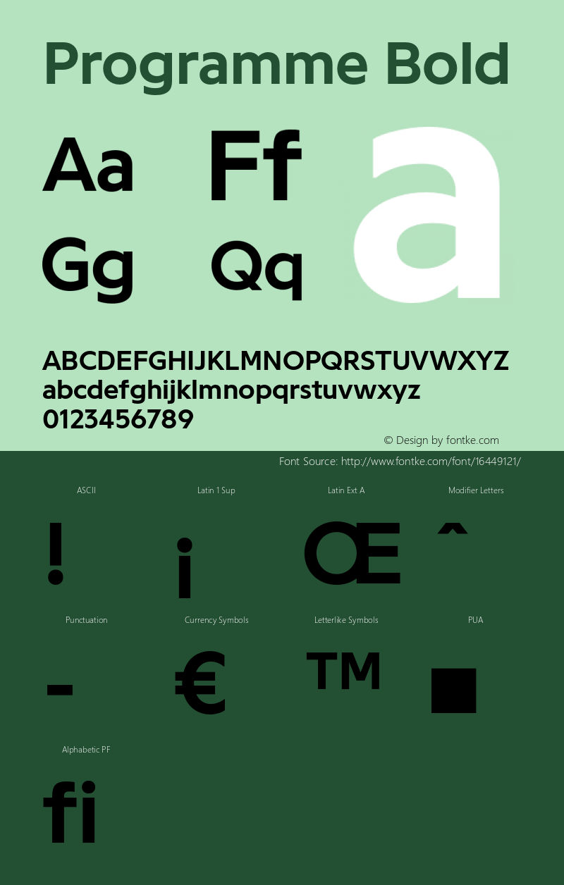 Programme Bold Version 1.000 Font Sample