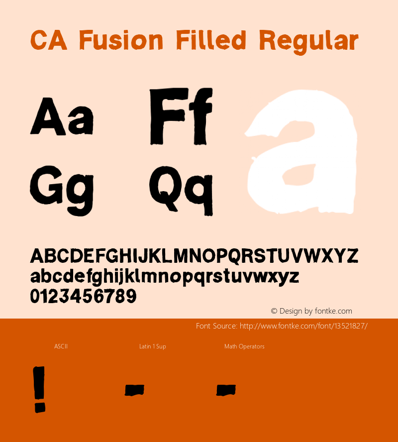 CA Fusion Filled Regular Fontographer 4.7 31.03.2008 FG4M­0000001115 Font Sample