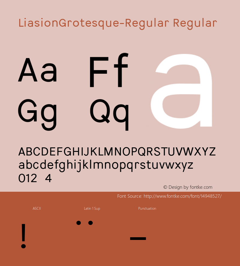 LiasionGrotesque-Regular Regular Version 1.000;PS 001.000;hotconv 1.0.70;makeotf.lib2.5.58329 Font Sample