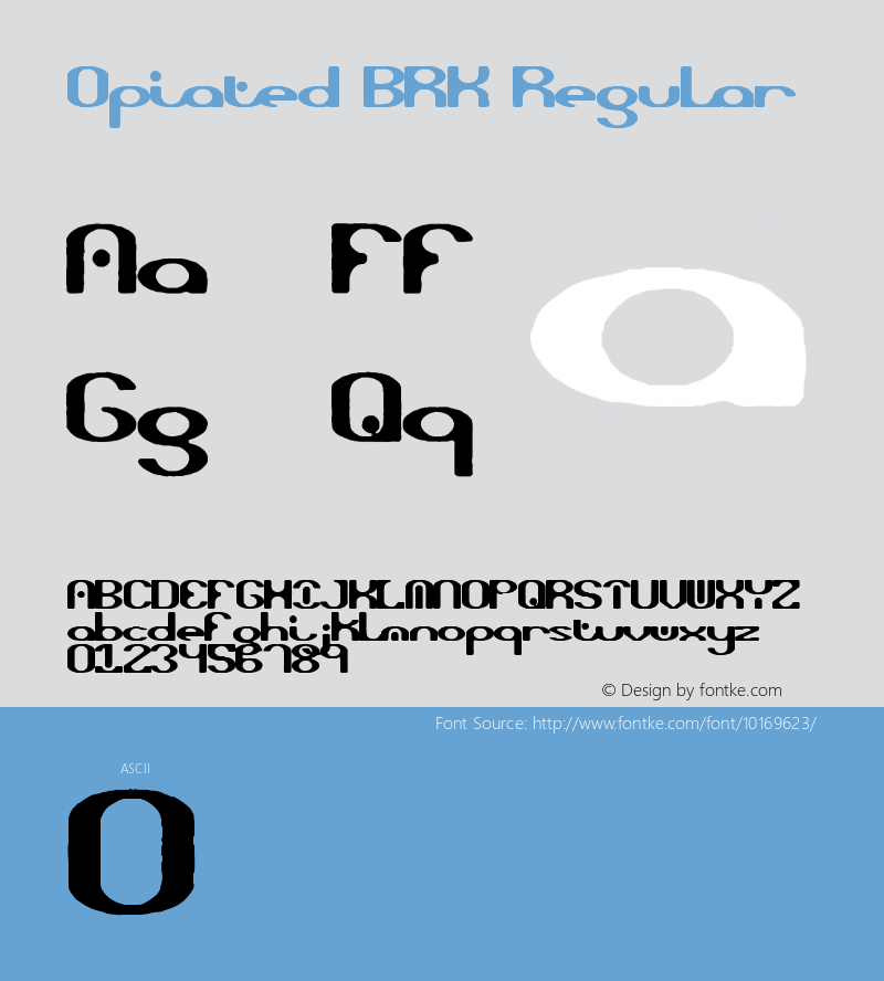 Opiated BRK Regular 1.5 Font Sample