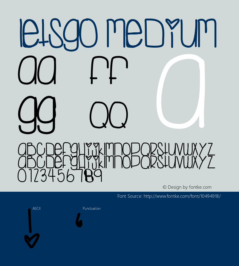 LetsGo Medium Version 001.000 Font Sample