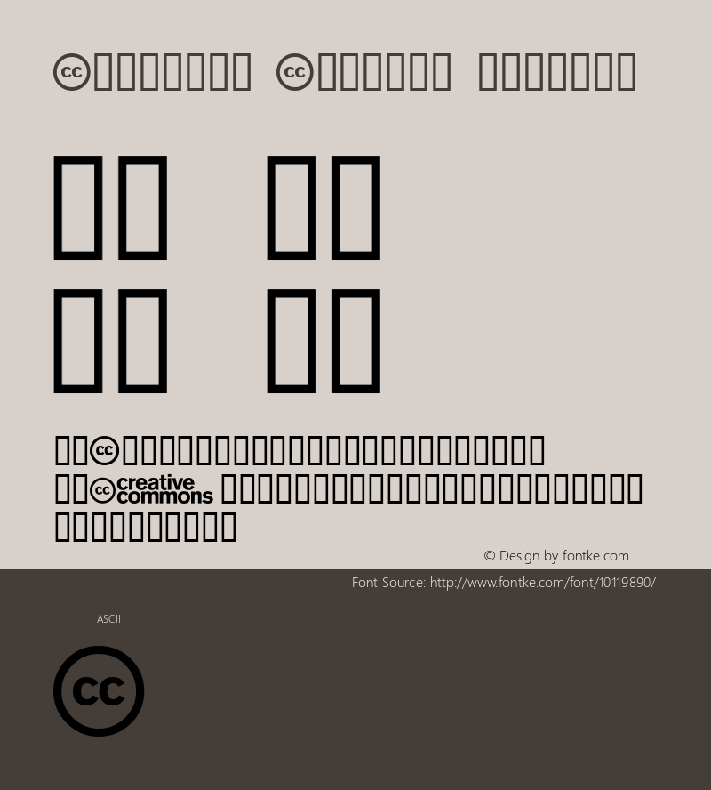 Creative Commons Regular Macromedia Fontographer 4.1 4/19/2002 Font Sample