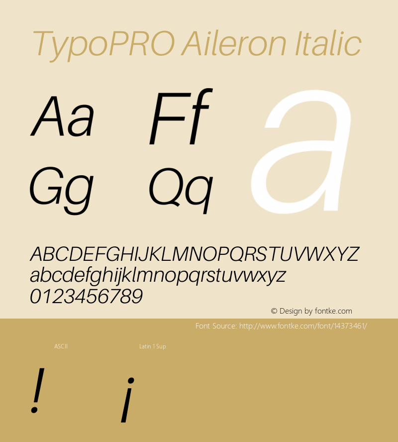 TypoPRO Aileron Italic Version 1.000;PS 001.000;hotconv 1.0.70;makeotf.lib2.5.58329 Font Sample