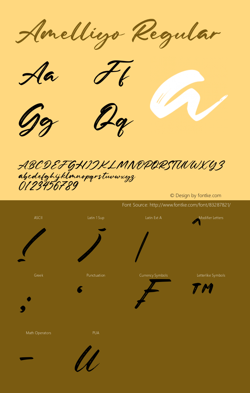 Amelliyo Version 1.00;August 24, 2020;FontCreator 12.0.0.2552 64-bit Font Sample