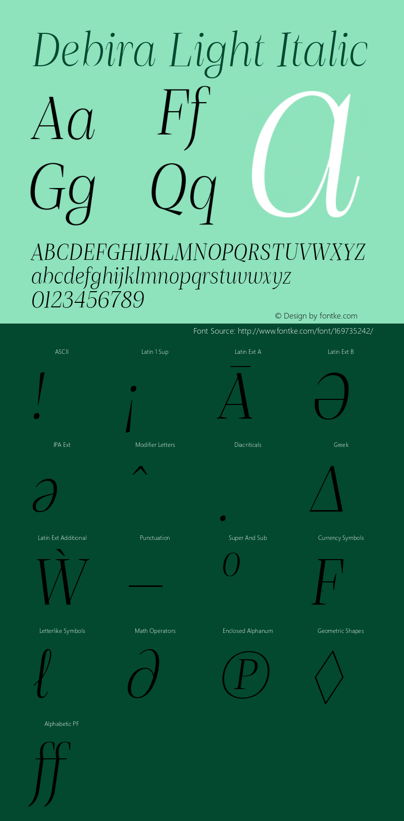 Debira Light Italic Version 1.001图片样张