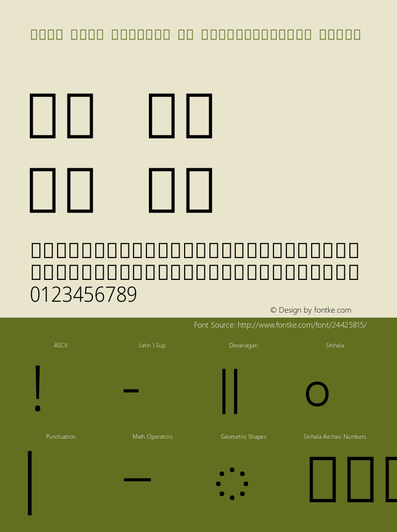 Noto Sans Sinhala UI SemiCondensed Light Version 2.000 Font Sample