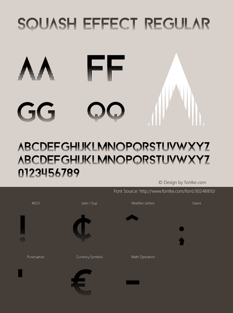 SQUASH EFFECT Version 1.00;March 26, 2019;FontCreator 11.5.0.2422 64-bit Font Sample