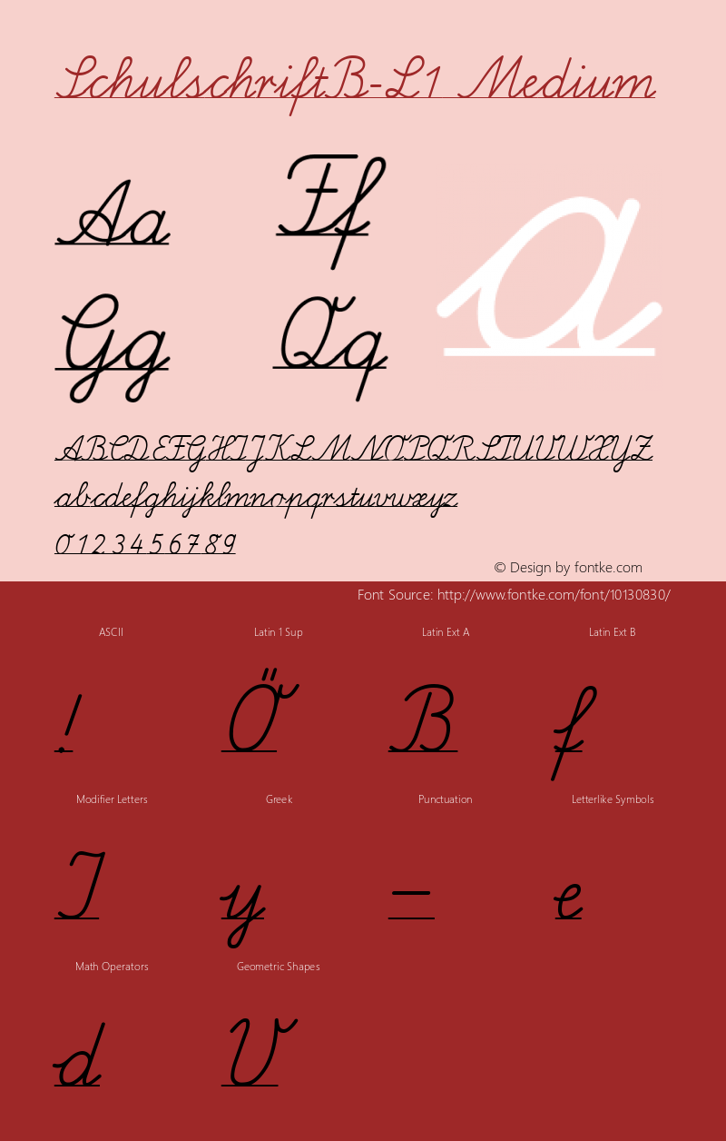 SchulschriftB-L1 Medium 001.000 Font Sample