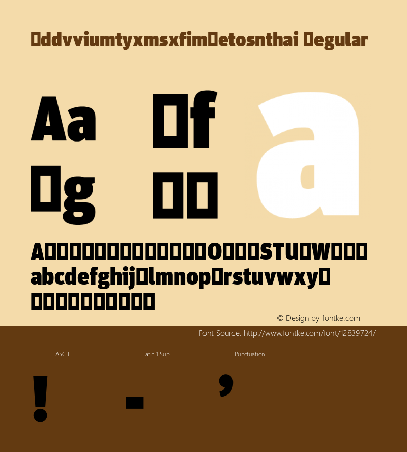 Eddvviumtyxmsxfimzetosnthai Regular Version 7.504; 2010; Build 1022 Font Sample