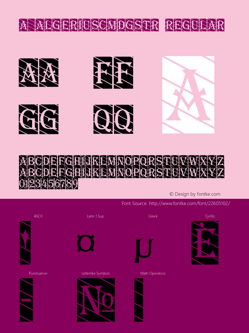 a_AlgeriusCmDgStr Macromedia Fontographer 4.1 10.12.97 Font Sample