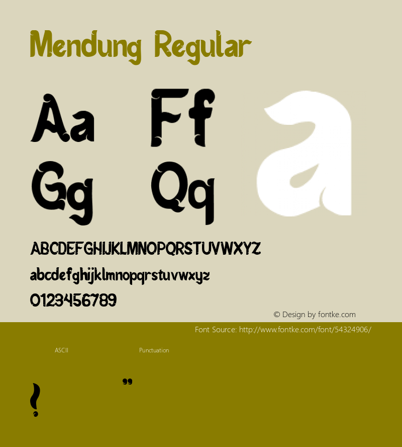 Mendung-regular Version 1.000 Font Sample