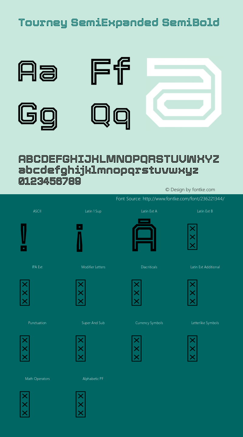 Tourney SemiExpanded SemiBold Version 1.015图片样张