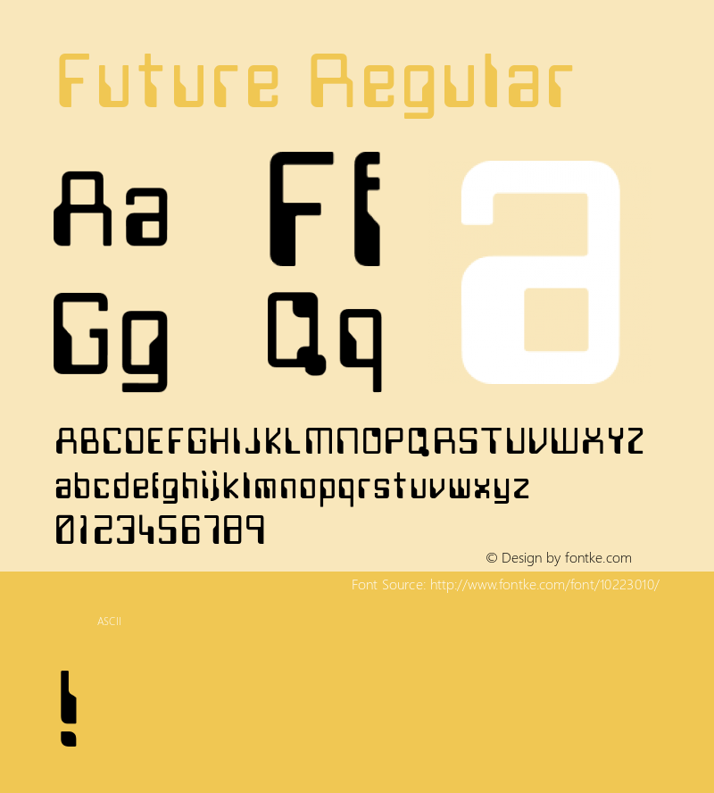 Future Regular Unknown Font Sample