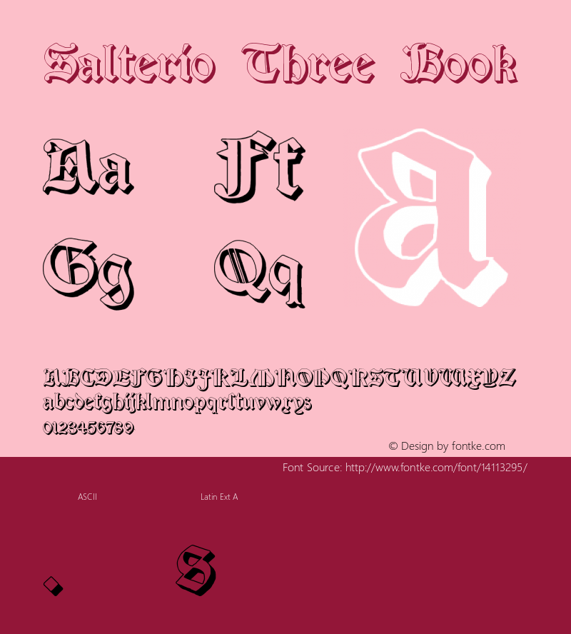 Salterio Three Book Version 2.003 2012 Font Sample