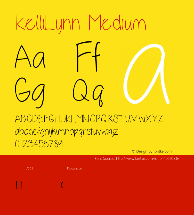 KelliLynn Medium Version 001.000 Font Sample