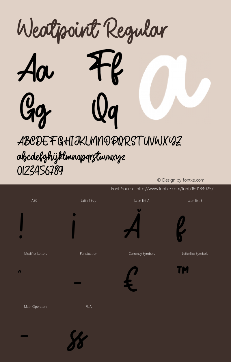 Weatpoint 1.000 Font Sample