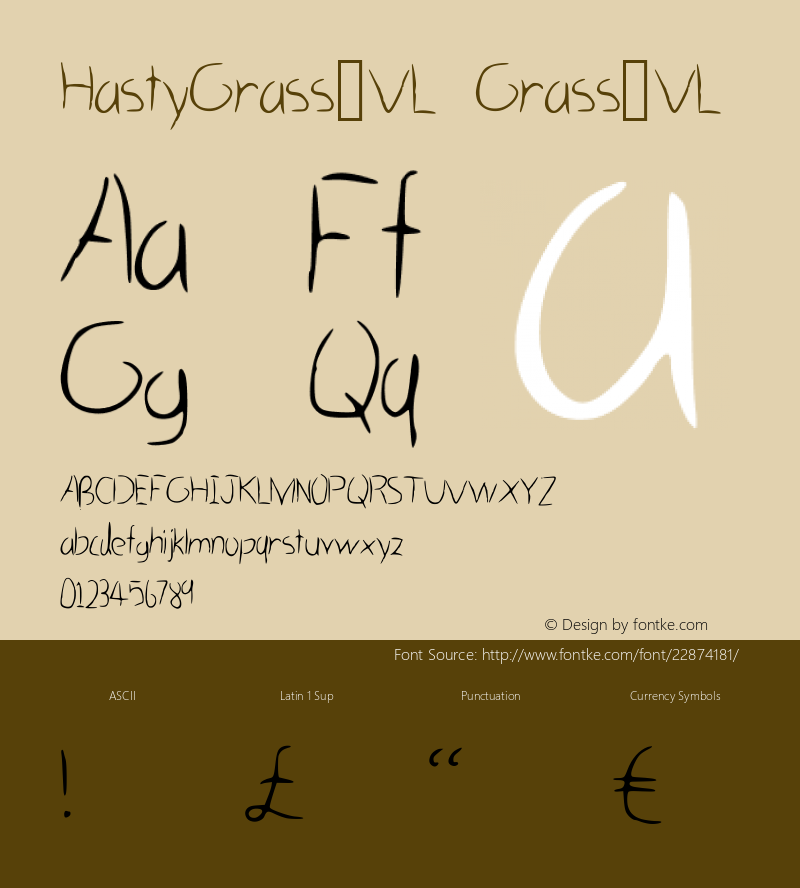 HastyGrass_VL Version 001.000 Font Sample