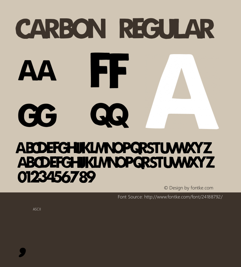 Carbon-Regular Version 1.000;PS 001.000;hotconv 1.0.88;makeotf.lib2.5.64775 Font Sample
