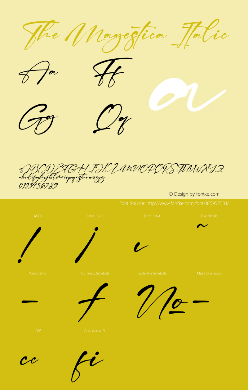 The Magestica Italic Version 1.00;August 10, 2021;FontCreator 13.0.0.2683 64-bit图片样张