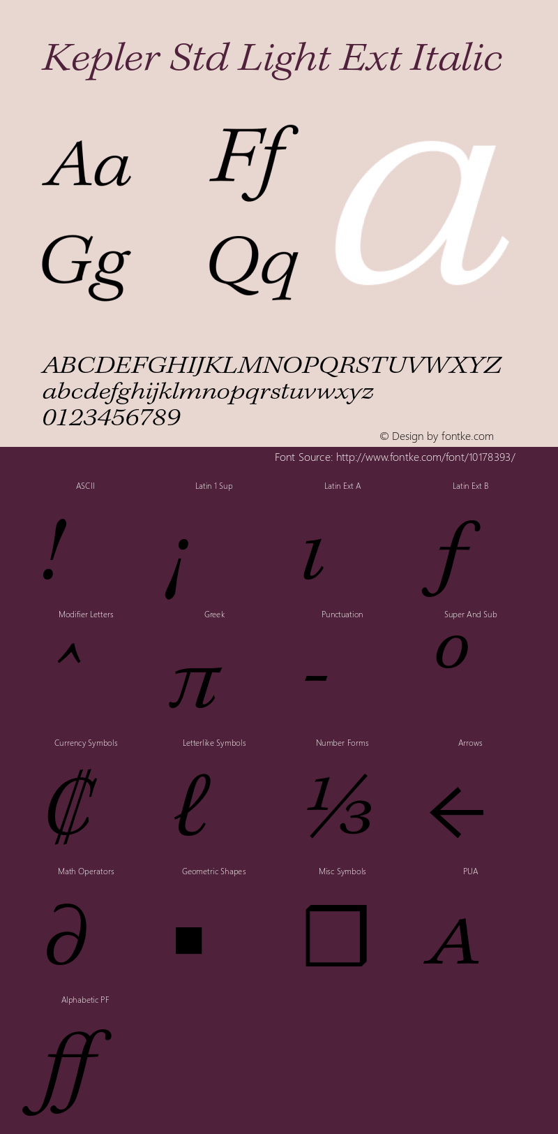 Kepler Std Light Ext Italic Version 1.009;PS 001.000;Core 1.0.38;makeotf.lib1.6.5960 Font Sample