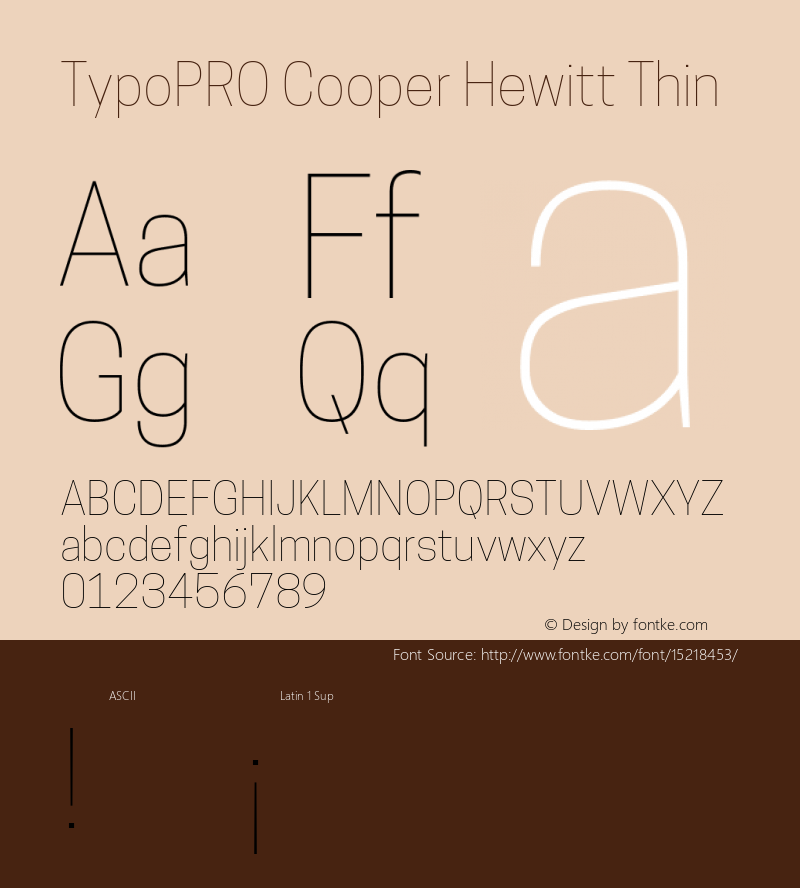 TypoPRO Cooper Hewitt Thin 1.000 Font Sample