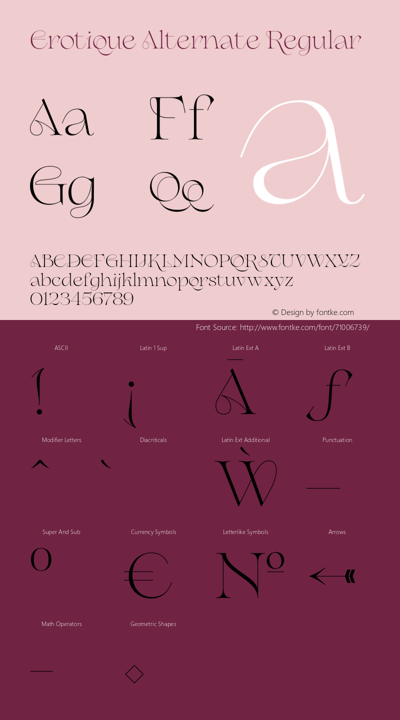 Erotique Alternate Regular Version 1.000;hotconv 1.0.109;makeotfexe 2.5.65596 Font Sample