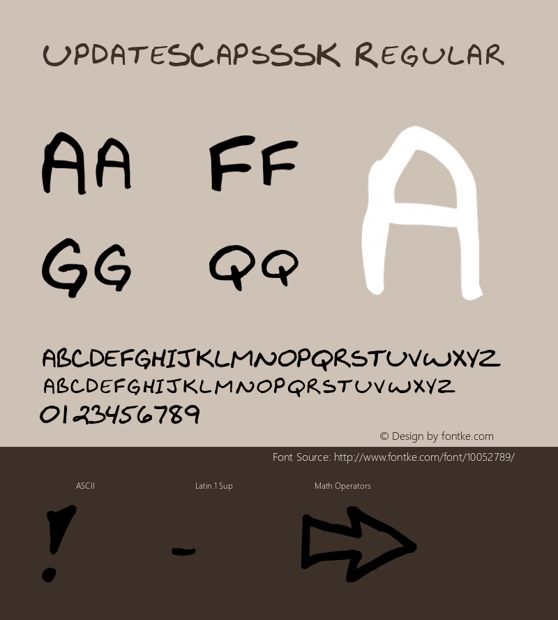 UpdateSCapsSSK Regular Altsys Metamorphosis:8/23/94 Font Sample