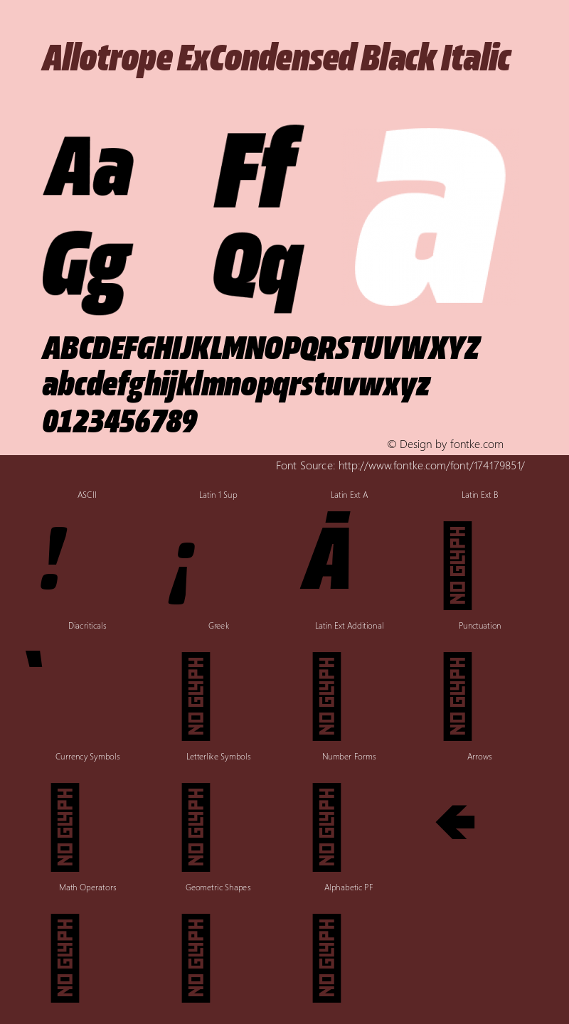 Allotrope ExCondensed Black Italic Version 1.000 | web-TT图片样张