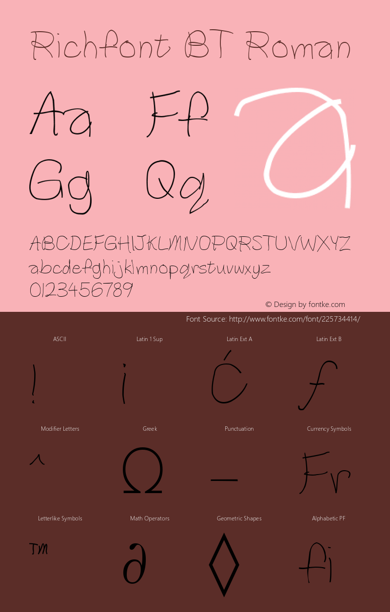 Richfont BT Roman Version 1.01 emb4-OT图片样张