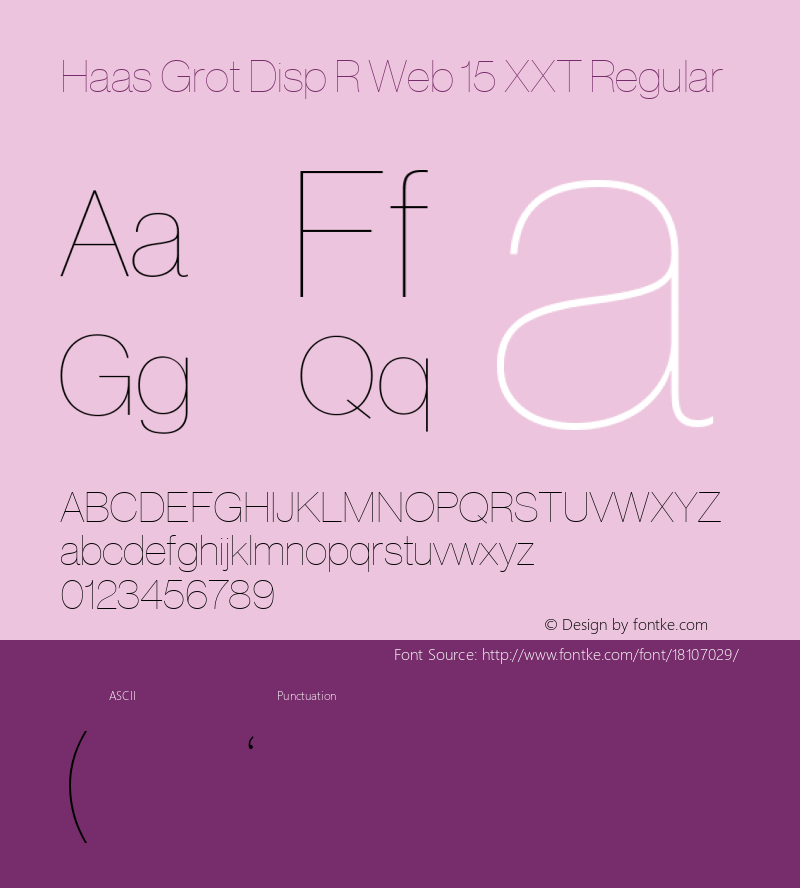 Haas Grot Disp R Web 15 XXT Regular Version 001.000 2011 Font Sample