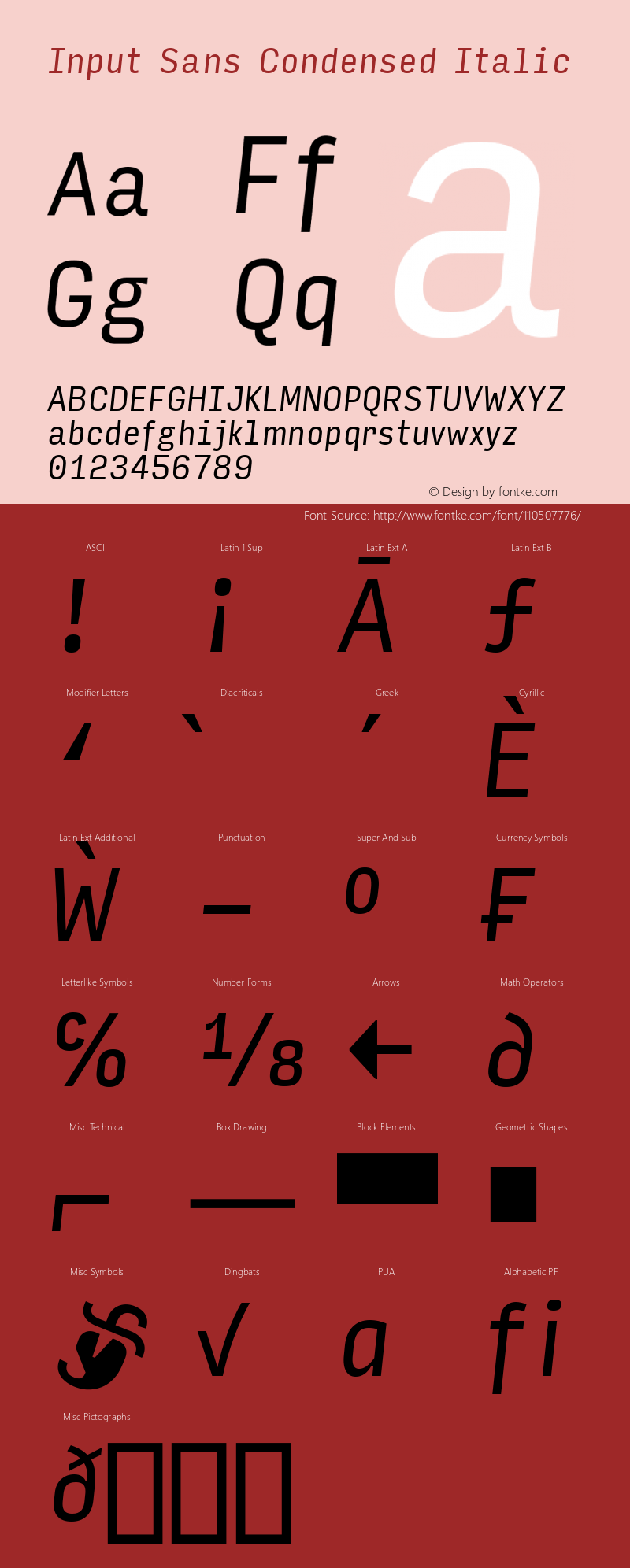 InputSansCondensed Italic Version 0.000;PS 0.0;hotconv 1.0.72;makeotf.lib2.5.5900 Font Sample