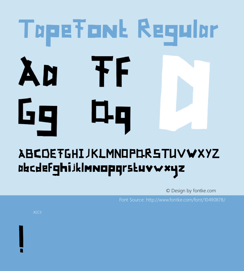 TapeFont Regular Unknown Font Sample