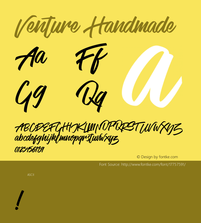 Venture Handmade Version 1.004;Fontself Maker 1.0.7 Font Sample