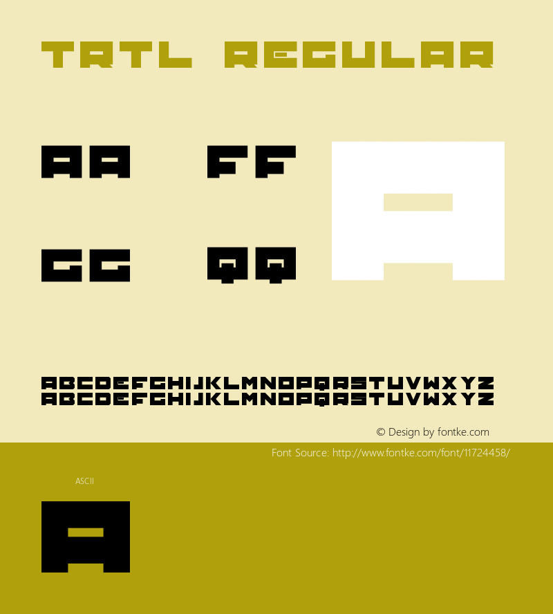 TRTL Regular Version 1.00 Font Sample