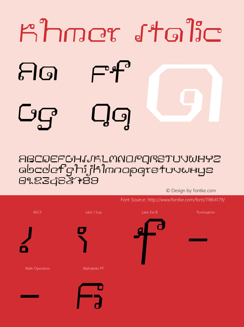 Khmer Italic Version 1.0 Font Sample