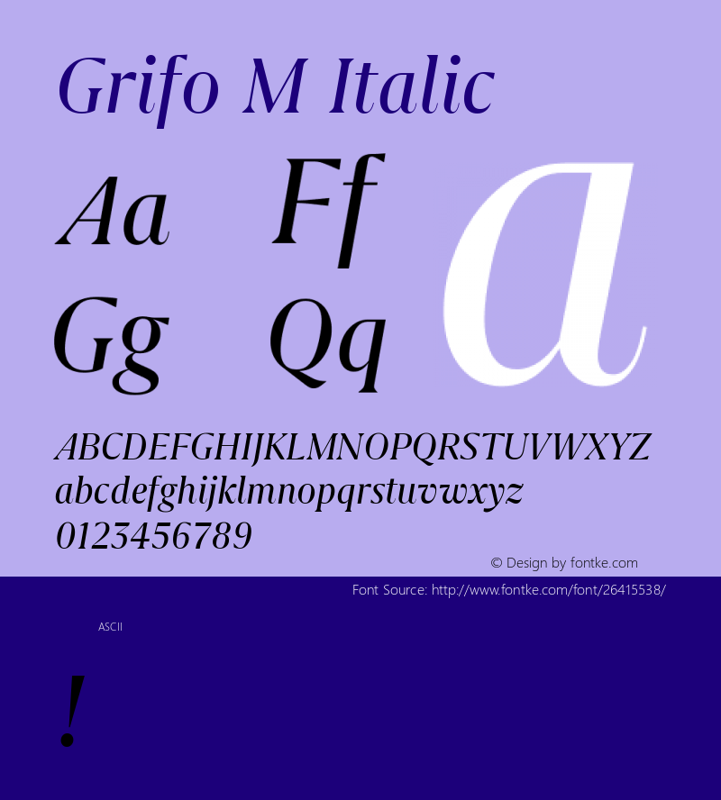 GrifoM Version 1.0 Font Sample