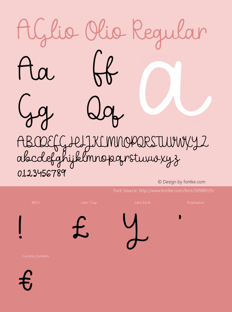 AGlio Olio Version 1.025;Fontself Maker 3.5.1 Font Sample