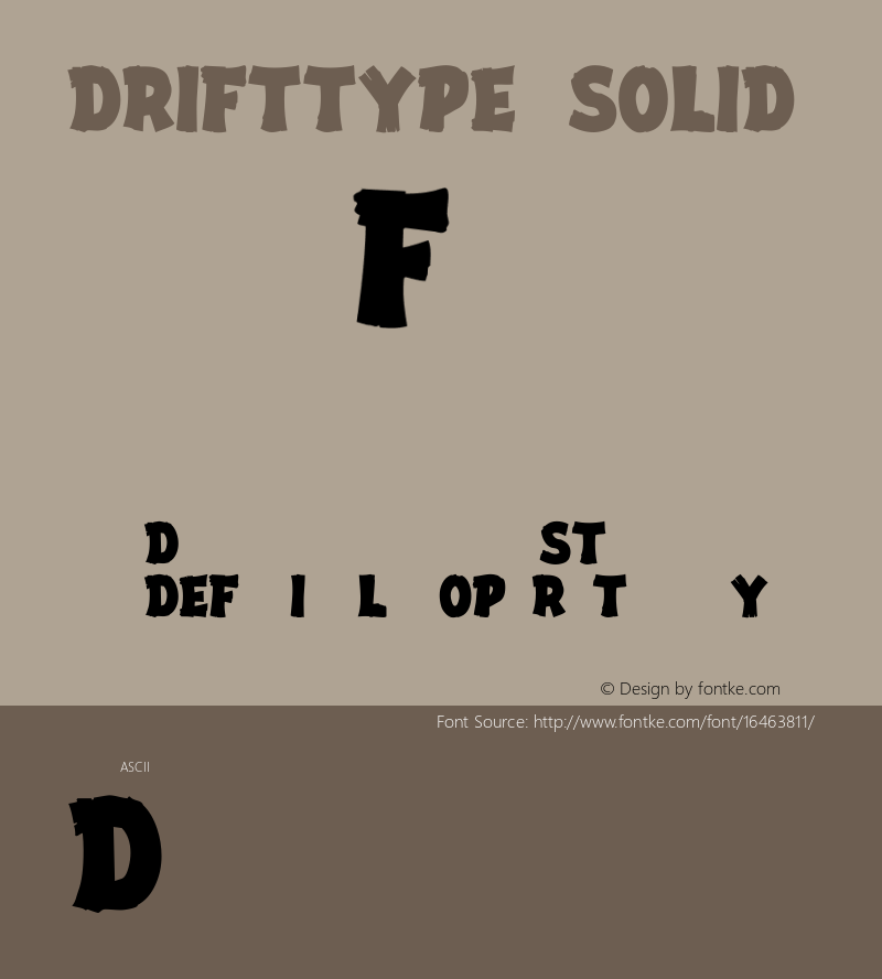 DriftType Solid Version 1.100 2010 Font Sample