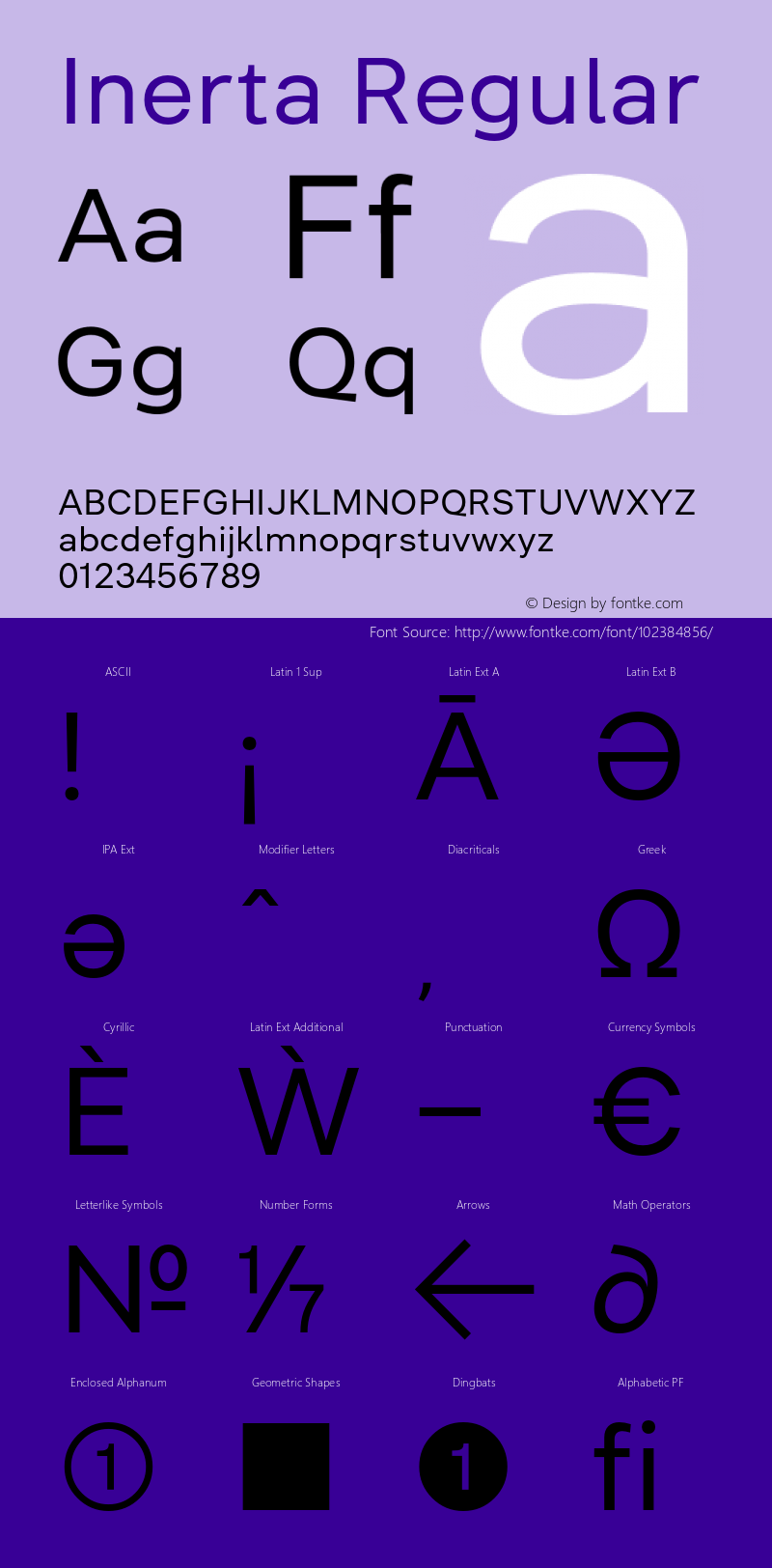 Inerta-Regular Version 1.000; ttfautohint (v0.97) -l 8 -r 50 -G 200 -x 14 -f dflt -w G Font Sample