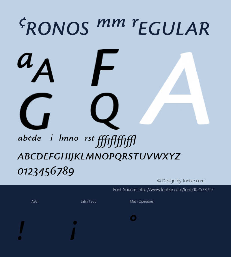 Cronos MM Regular 001.000 Font Sample