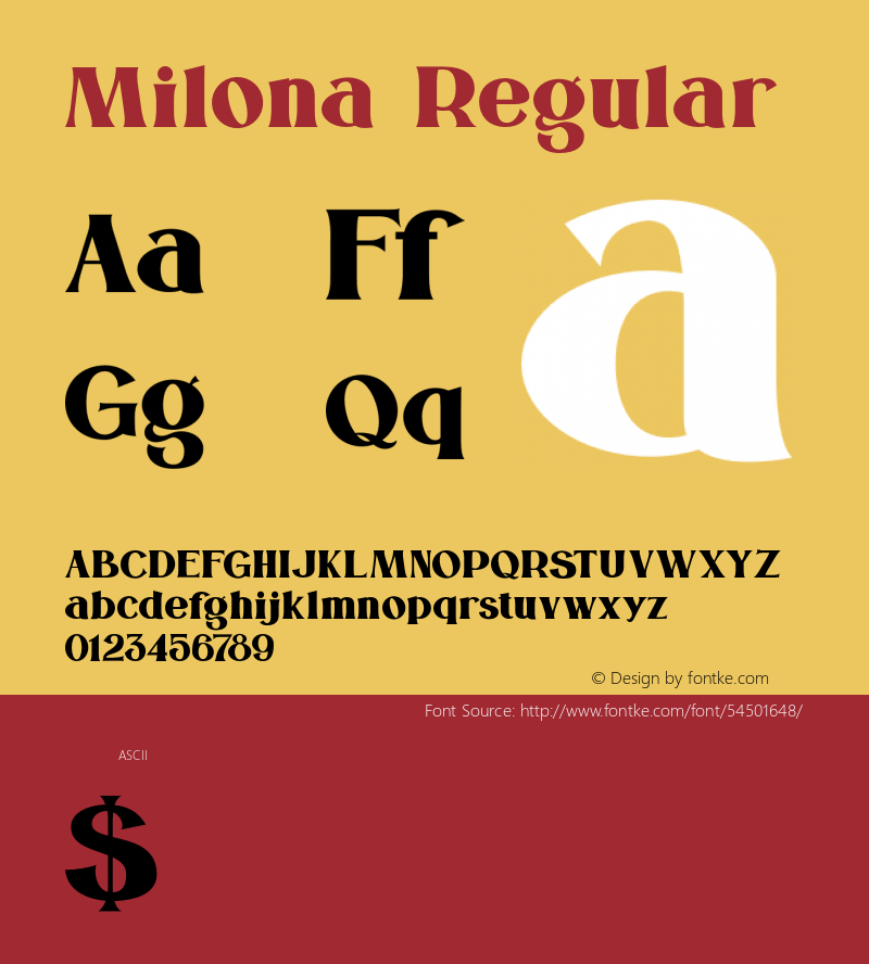 Milona Version 1.00;January 21, 2020;FontCreator 11.5.0.2427 64-bit Font Sample